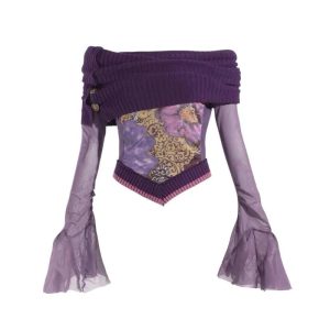 Violet Witch Velvet Top - Y2K Fashion Coquette Aesthetic Cute Top