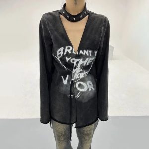 Void Graffiti Top: Y2K Fashion Meets Coquette & Grunge Aesthetic