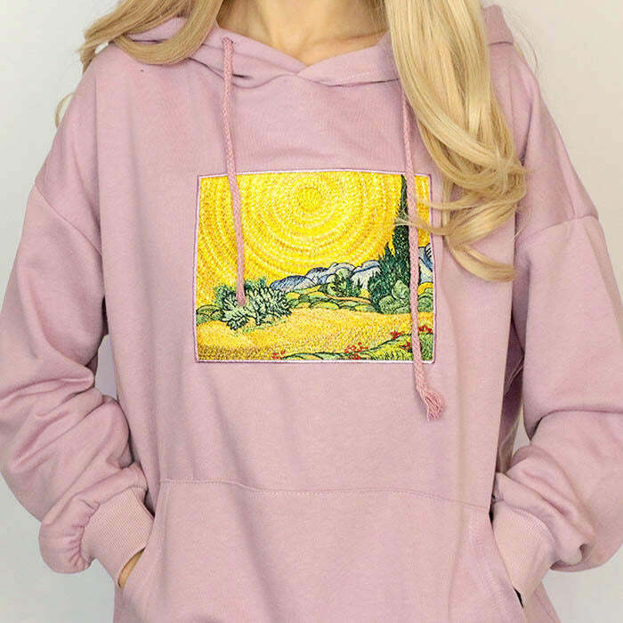 Wheat Field with Cypresses Hoodie - Y2K Aesthetic Grunge & Coquette Style