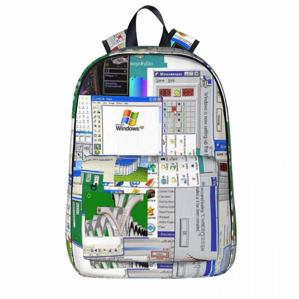 Windows XP Aesthetic Backpack: Y2K Fashion, Cute Tops & Grunge Vibes