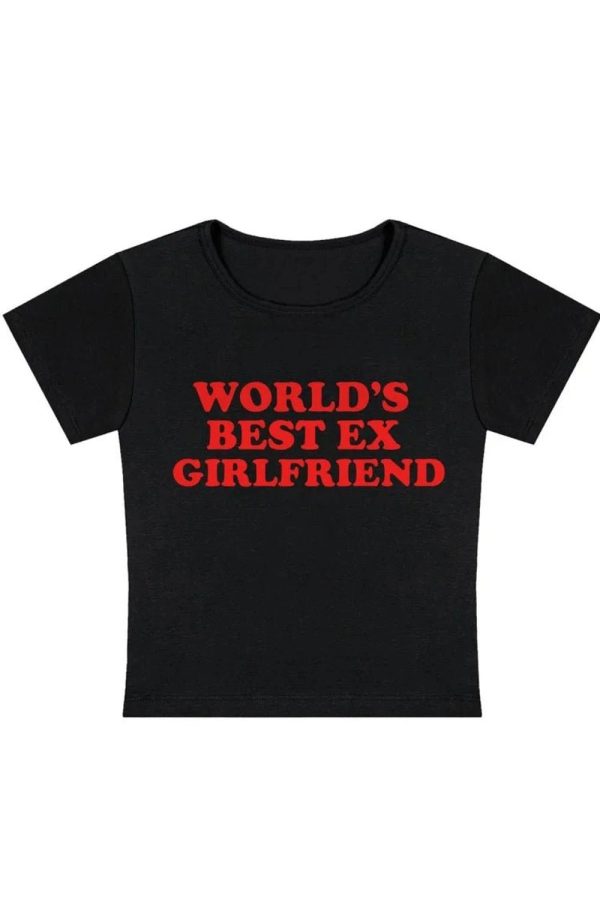 World's Best Ex Girlfriend Y2K Slogan Top - Cute & Grunge Aesthetic