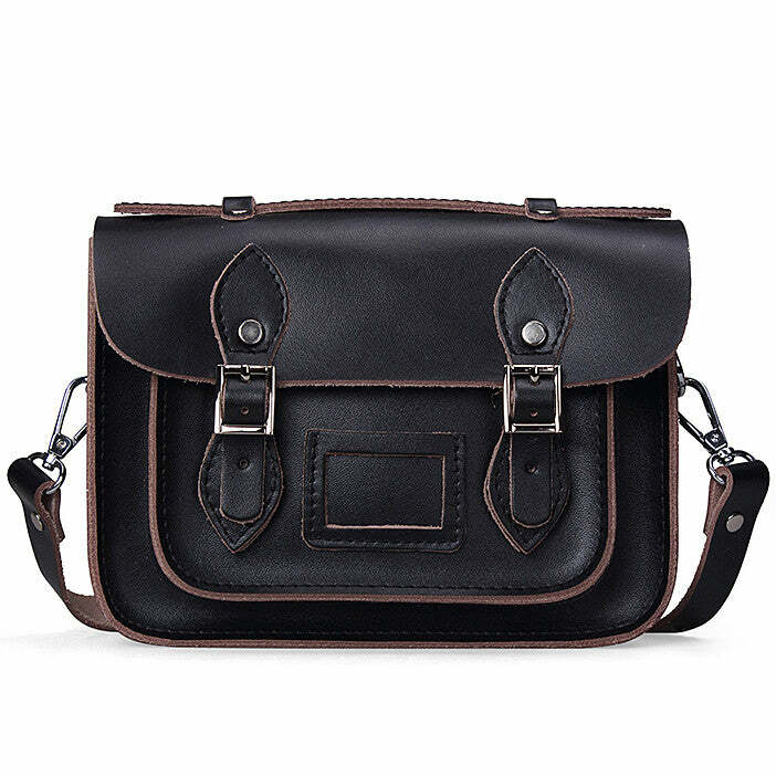 Y2K Aesthetic Black Messenger Bag - Trendy Coquette & Grunge Style