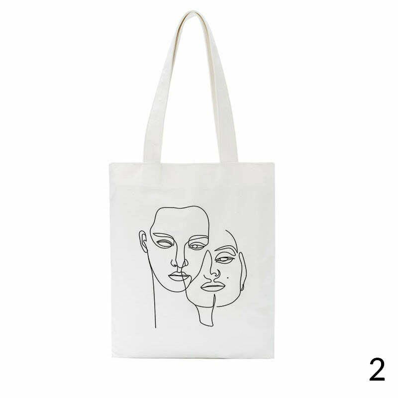 Y2K Aesthetic Face Outline Shoulder Bag - Cute & Trendy Accessory