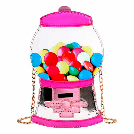 Y2K Aesthetic Gumball Machine Mini Handbag - Cute Pastel Goth Accessory