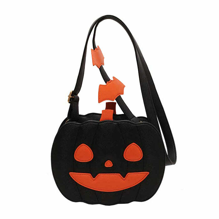 Y2K Aesthetic Halloween Pumpkin Bag - Cute Pastel Goth & Grunge Style