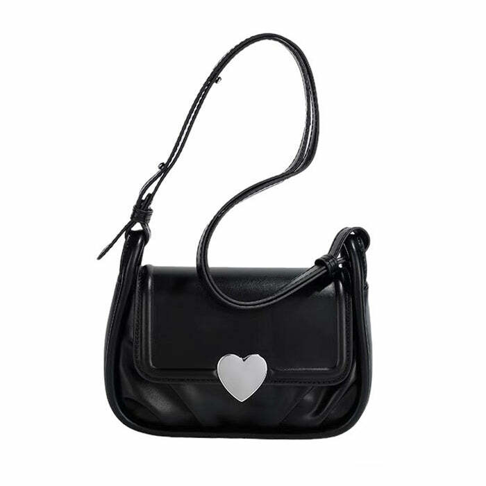 Y2K Aesthetic Heart Bag: Cute Pastel Goth & Grunge Fashion Essential