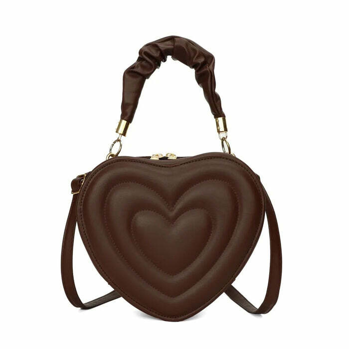 Y2K Aesthetic Heart-Shaped Bag for Cute Outfits & Coquette Style