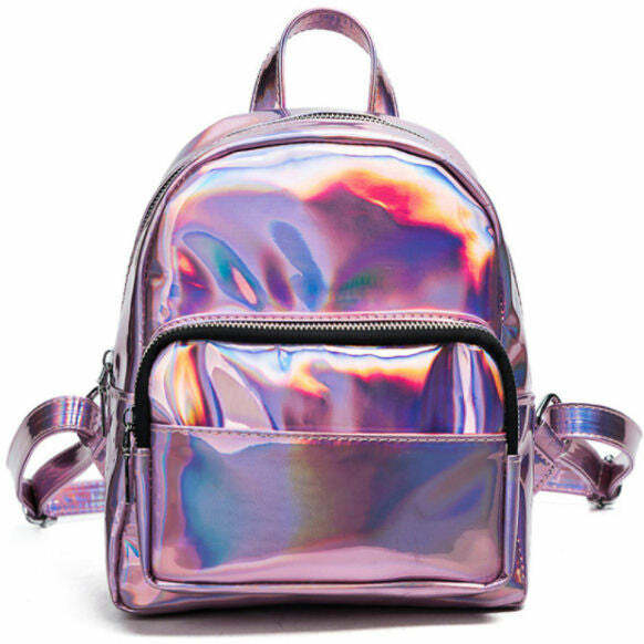 Y2K Aesthetic Holo Mini Backpack for Trendy Coquette & Grunge Outfits