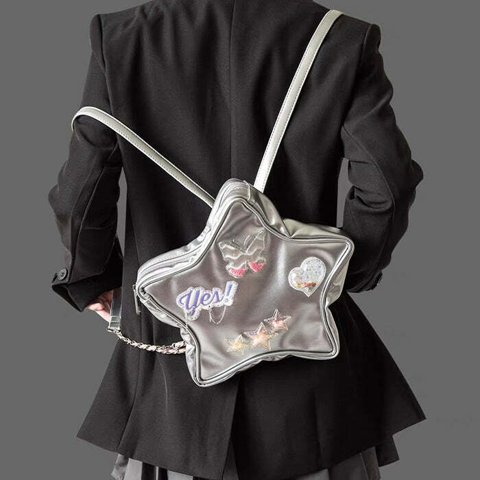 Y2K Aesthetic Star-Shaped Backpack for Cute Y2K Outfits & Accessories