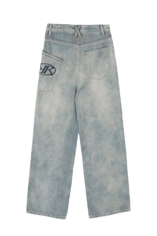 Y2K Baggy Logo Jeans for Coquette & Grunge Aesthetic Outfits