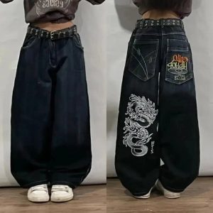 Y2K Baggy Pocket Jeans for Grunge & Coquette Aesthetic Outfits