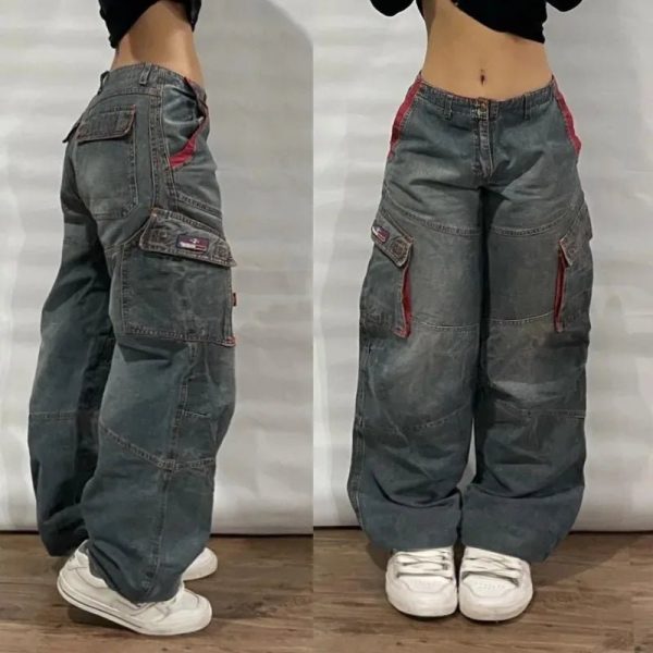 Y2K Baggy Pocket Jeans for Grunge & Coquette Aesthetic Outfits