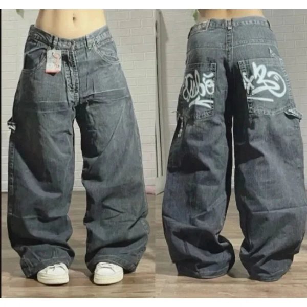 Y2K Baggy Pocket Jeans for Grunge & Coquette Aesthetic Outfits