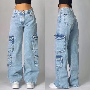 Y2K Baggy Pocket Jeans for Grunge & Coquette Aesthetic Outfits