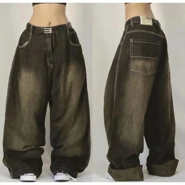 Y2K Baggy Pocket Jeans for Grunge & Coquette Aesthetic Outfits