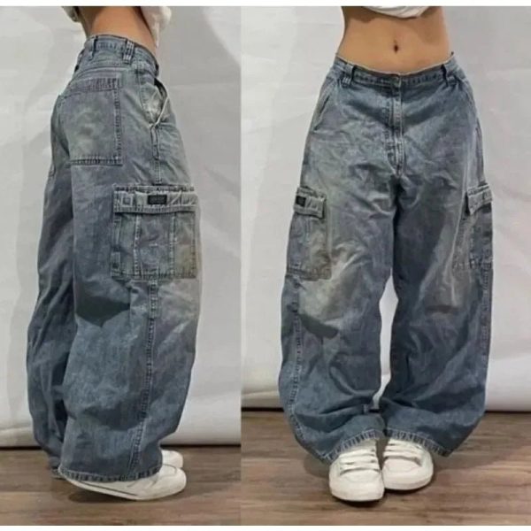 Y2K Baggy Pocket Jeans for Grunge & Coquette Aesthetic Outfits