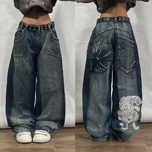 Y2K Baggy Pocket Jeans for Grunge & Coquette Aesthetic Outfits