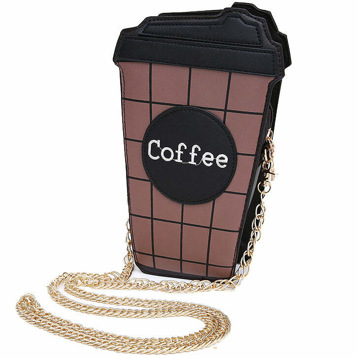 Y2K Fashion Coffee Clutch: Cute Pastel Goth & Grunge Aesthetic Bag