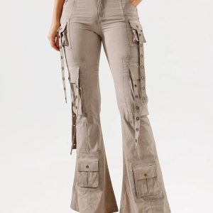 Y2K Fashion Hybrid Harness Split Jeans for Grunge & Coquette Aesthetic