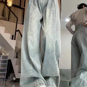 Y2K Fashion Ultra Wide-Leg Baggy Jeans for Grunge & Coquette Aesthetic