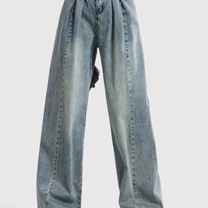 Y2K Fashion Ultra Wide-Leg Baggy Jeans for Grunge & Coquette Aesthetic