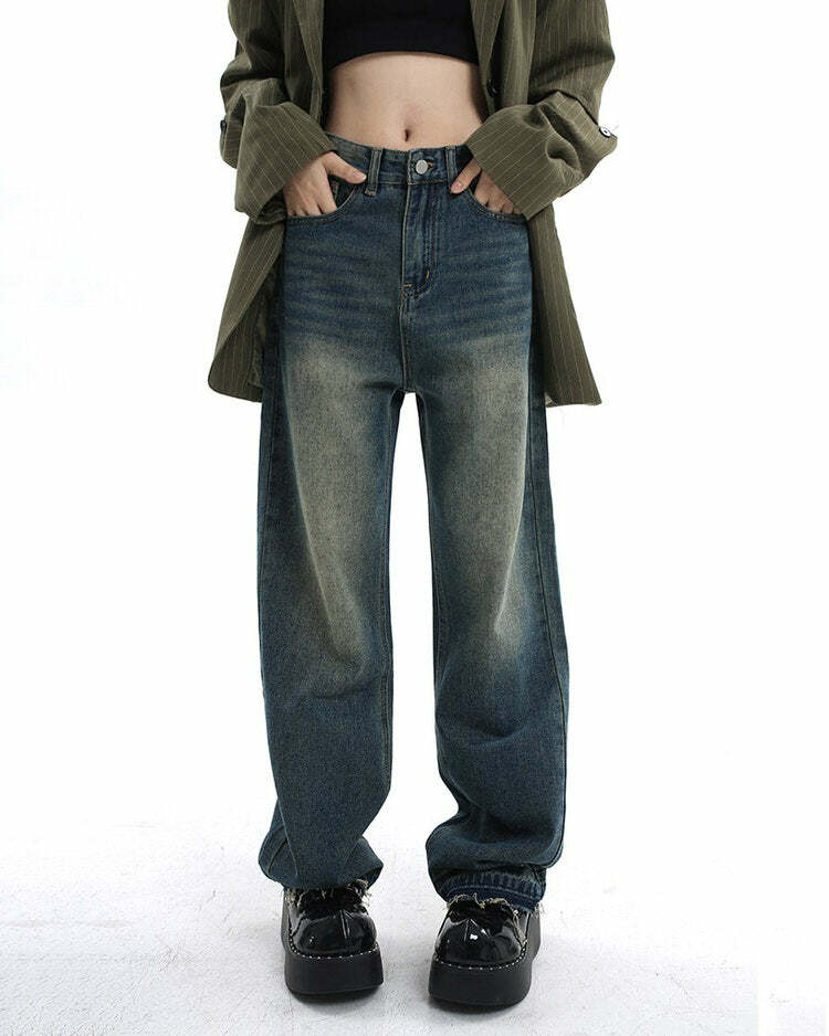 Y2K Fashion Wash Me Out Wide Leg Jeans for Grunge & Coquette Aesthetic