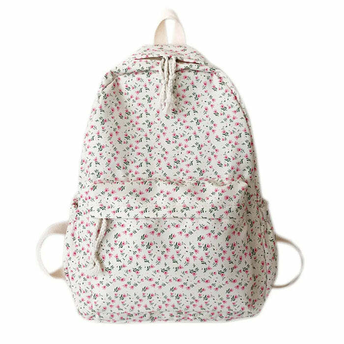 Y2K Floral Backpack: Cute Coquette Aesthetic for Trendy Outfits