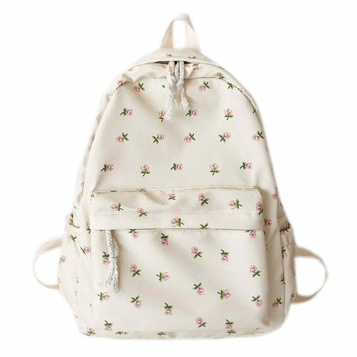 Y2K Floral Backpack: Cute Coquette Aesthetic for Trendy Outfits