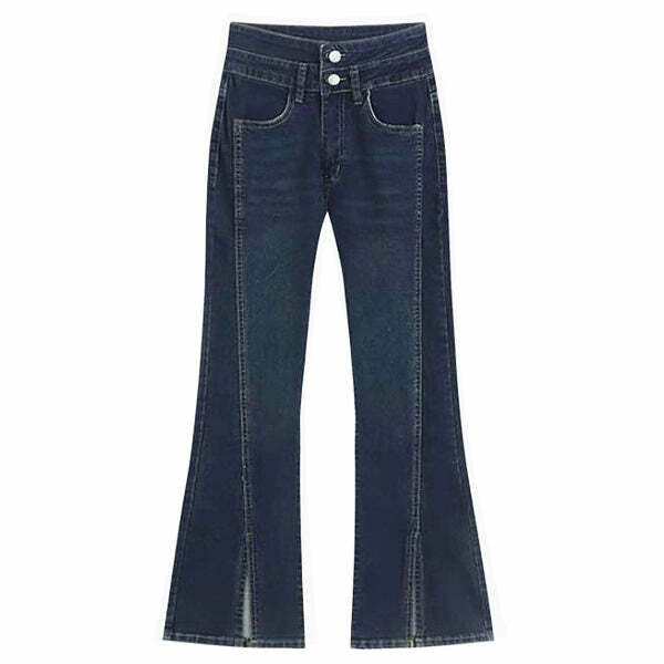 Y2K Grunge Aesthetic Flare Jeans for Trendy Outfits & Cute Tops