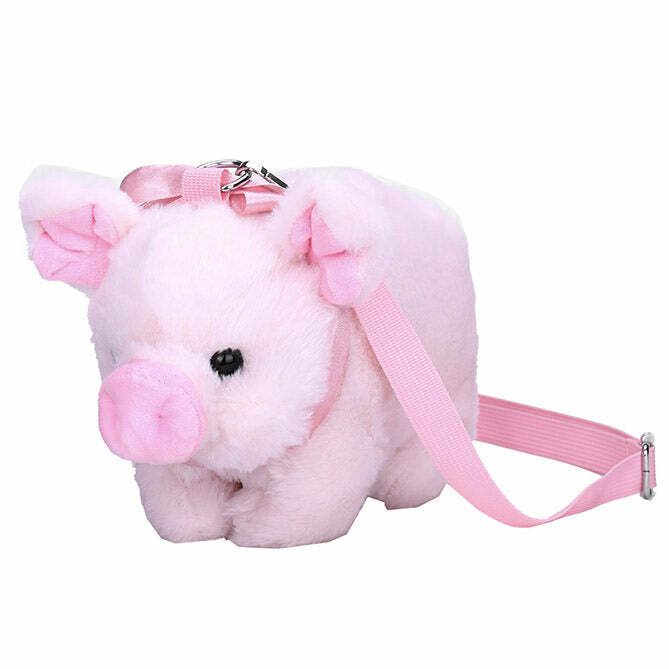 Y2K Mini Pig Shoulder Bag - Cute Pastel Goth & Grunge Aesthetic Accessory