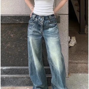 Y2K Vintage Fade Wide-Leg Jeans for Grunge & Coquette Aesthetic Outfits