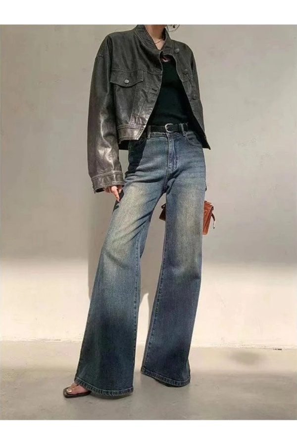 Y2K Vintage Horizon Flare Jeans - Grunge & Coquette Aesthetic Style