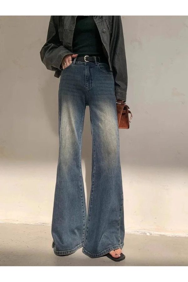 Y2K Vintage Horizon Flare Jeans - Grunge & Coquette Aesthetic Style