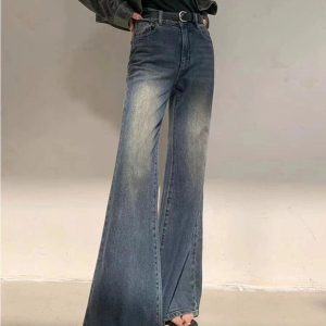 Y2K Vintage Horizon Flare Jeans - Grunge & Coquette Aesthetic Style