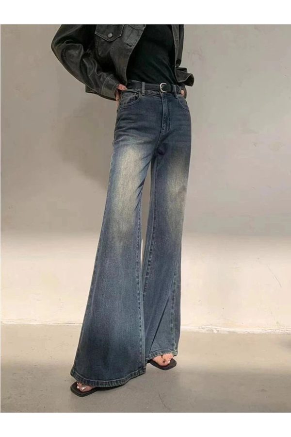 Y2K Vintage Horizon Flare Jeans - Grunge & Coquette Aesthetic Style