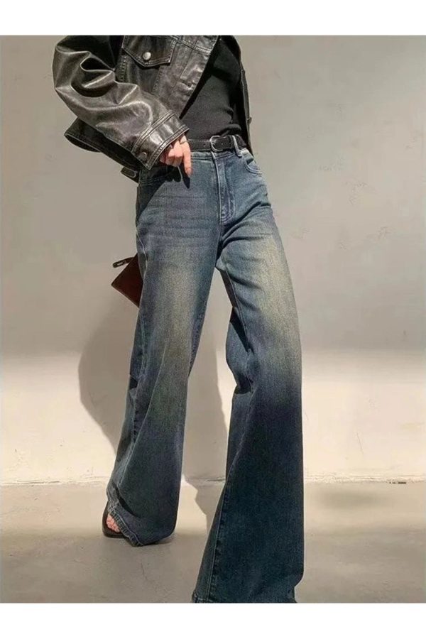 Y2K Vintage Horizon Flare Jeans - Grunge & Coquette Aesthetic Style