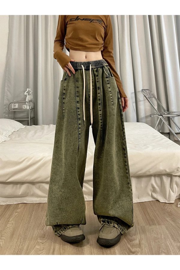 Y2K Vintage Ultra-Wide Cargo Skirt: Trendy Grunge & Coquette Aesthetic