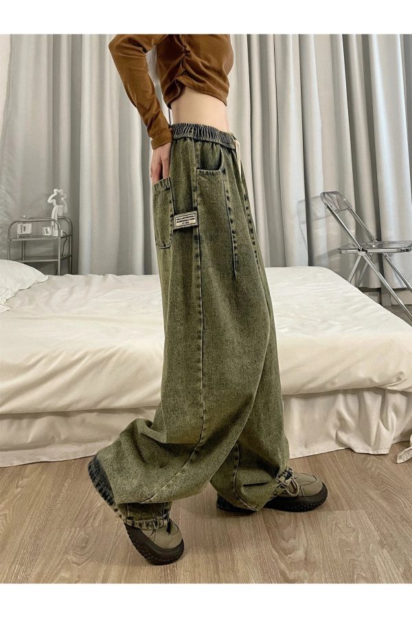 Y2K Vintage Ultra-Wide Cargo Skirt: Trendy Grunge & Coquette Aesthetic