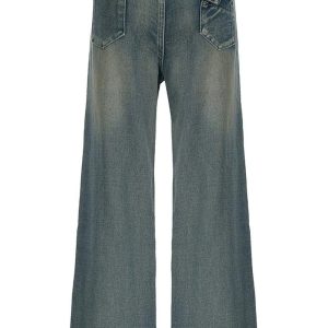 Y2K Vintage Washed Baggy Jeans for Grunge & Coquette Aesthetic Looks