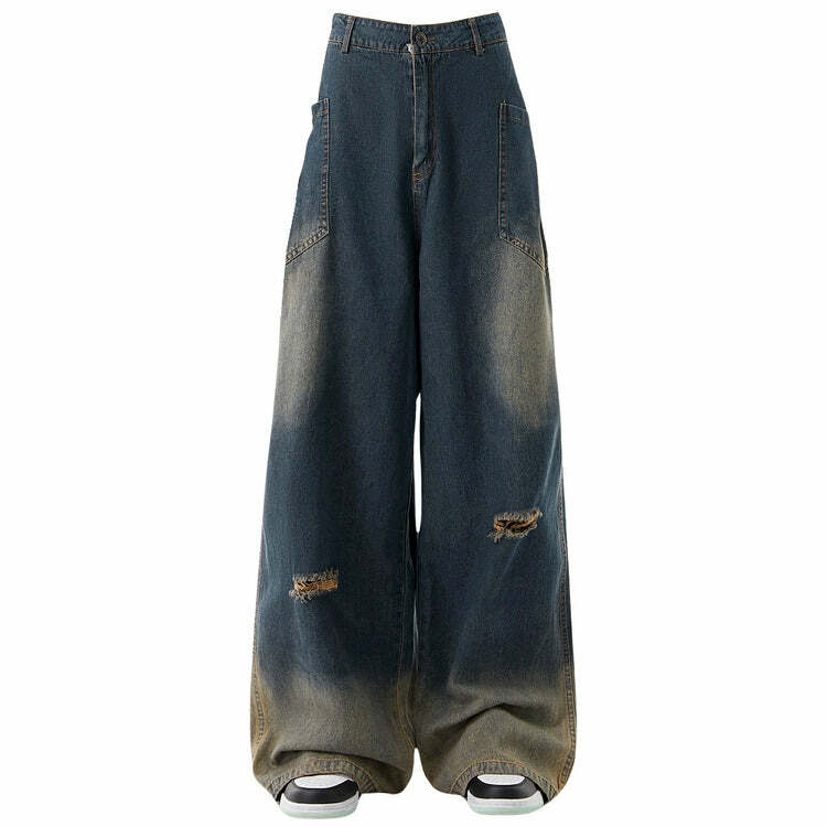 Y2K Wide Leg Jeans: Trendy Grunge & Coquette Aesthetic for 2000s Vibes