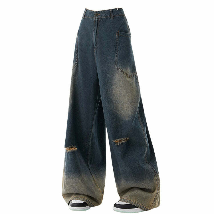 Y2K Wide Leg Jeans: Trendy Grunge & Coquette Aesthetic for 2000s Vibes